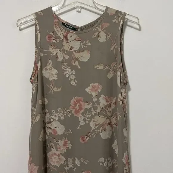 Lauren Ralph Lauren Silk Maxi Dress 8 Romantic Whimsigoth Floral‎ 90s Y2K FLAW - Picture 3 of 8